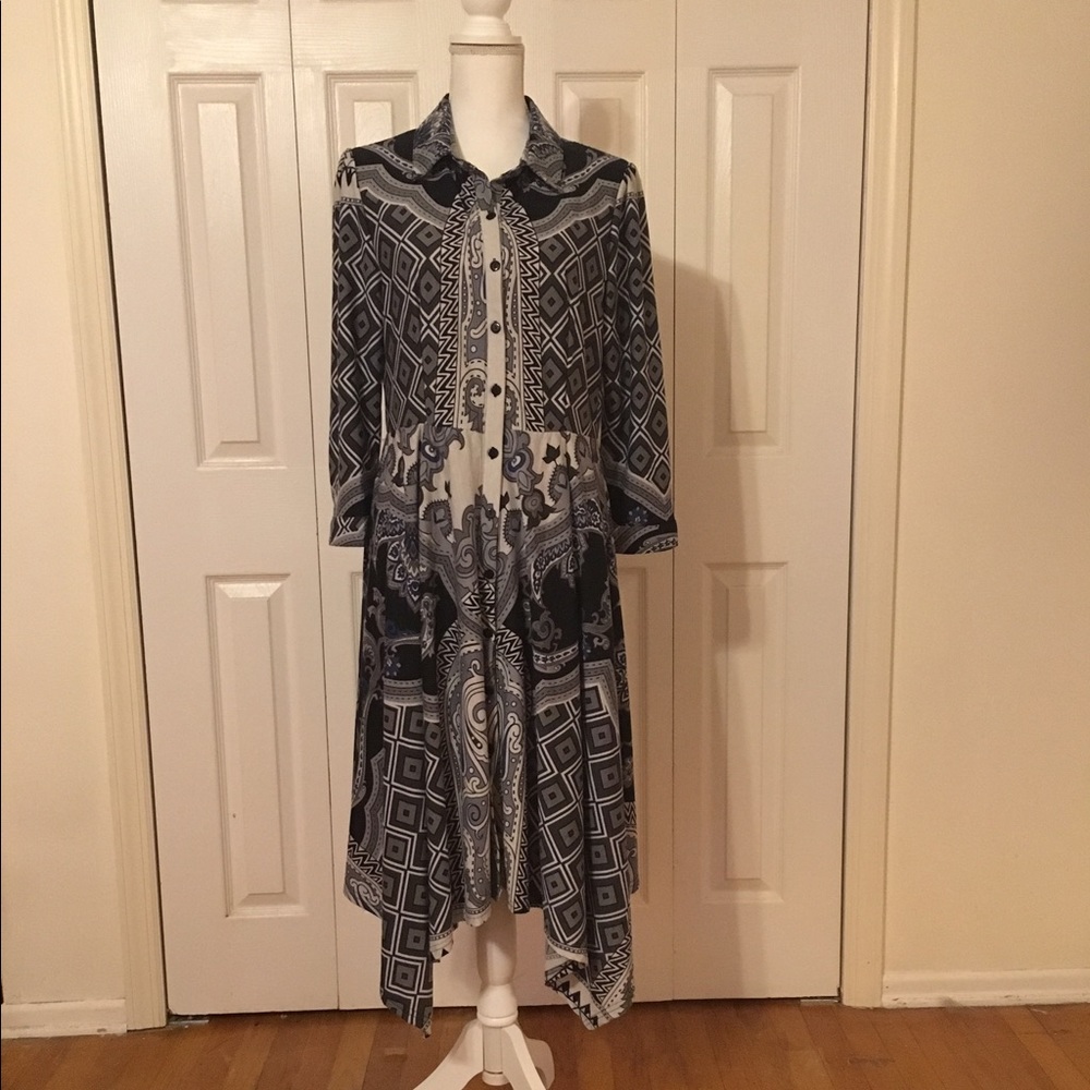 Charcoal Paisley Handkerchief Cardigan
